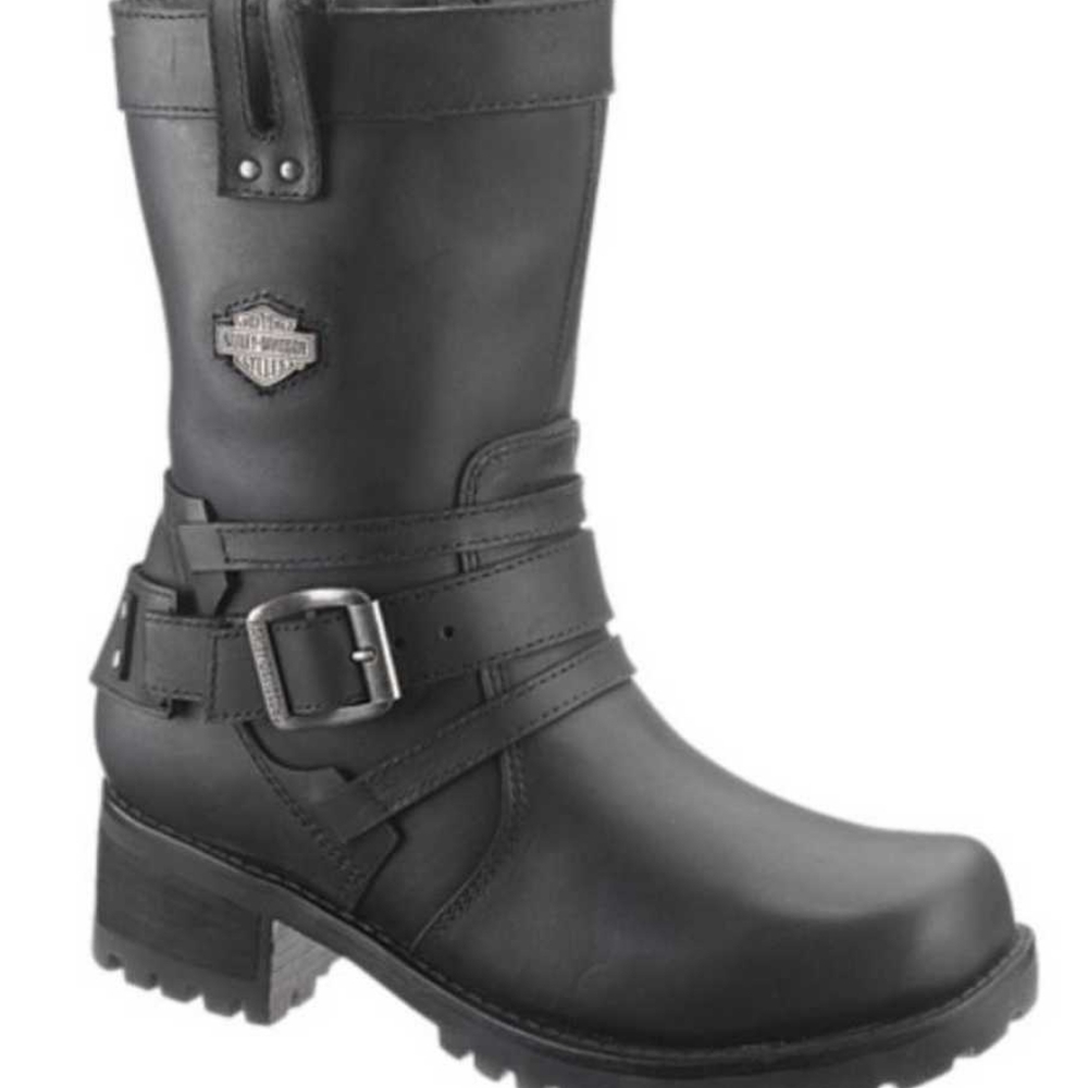 Harley-Davidson® Women's Vonda 7.5-Inch Black Leather Motorcycle Boots D83645